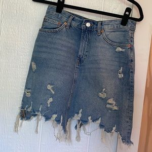 Distressed Denim Skirt from Zara